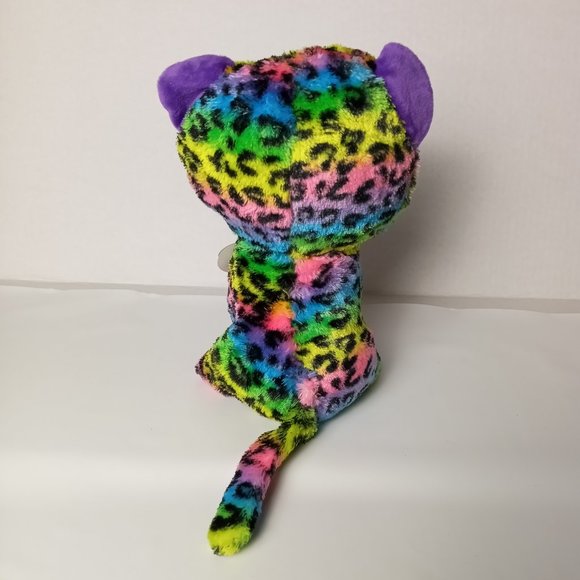NEW Ty Beanie Boo DOTTY the Rainbow Leopard Medium 9” Plush With Tags - Picture 5 of 9
